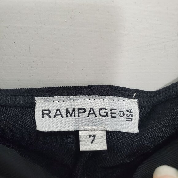 Rampage Junior's Vintage 1990s Black Beaded Fringe Micro Mini Slip Dress NWT 7 - Picture 5 of 7